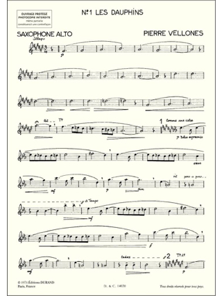 Les Dauphins - Pierre Vellones - Partition - Saxophone